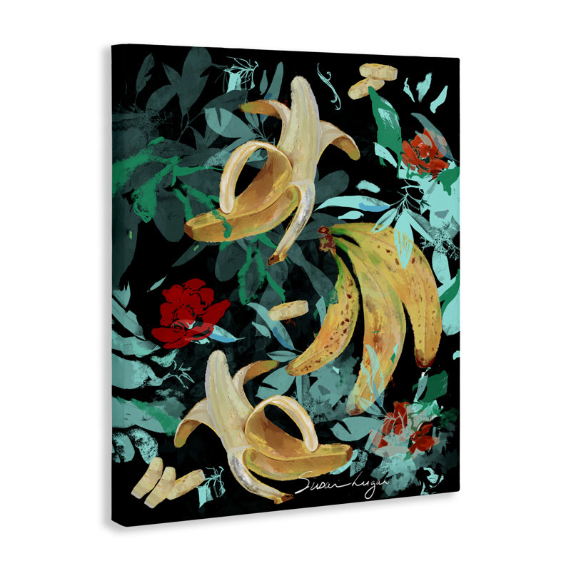 Toile abstraite Banana Medley, conception par Susan Lugar, H 20 po x l 16 po