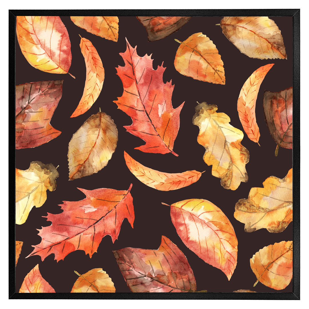Jimmie Autumn Leaves on Black - Single Picture Frame Art Prints