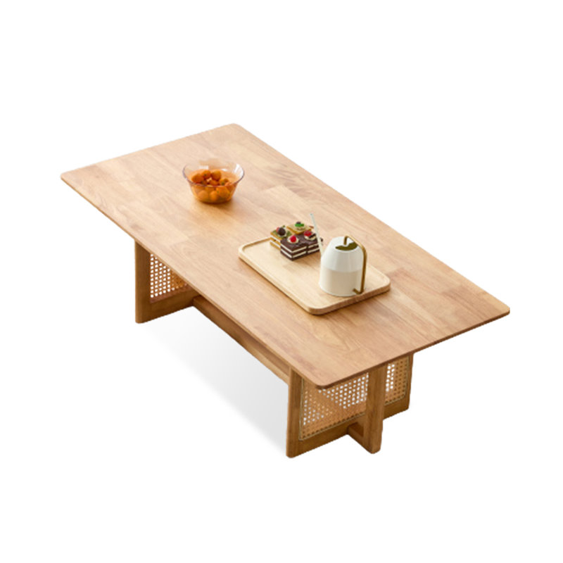 Burlywood Rectangular Solid Wood Dining Table
