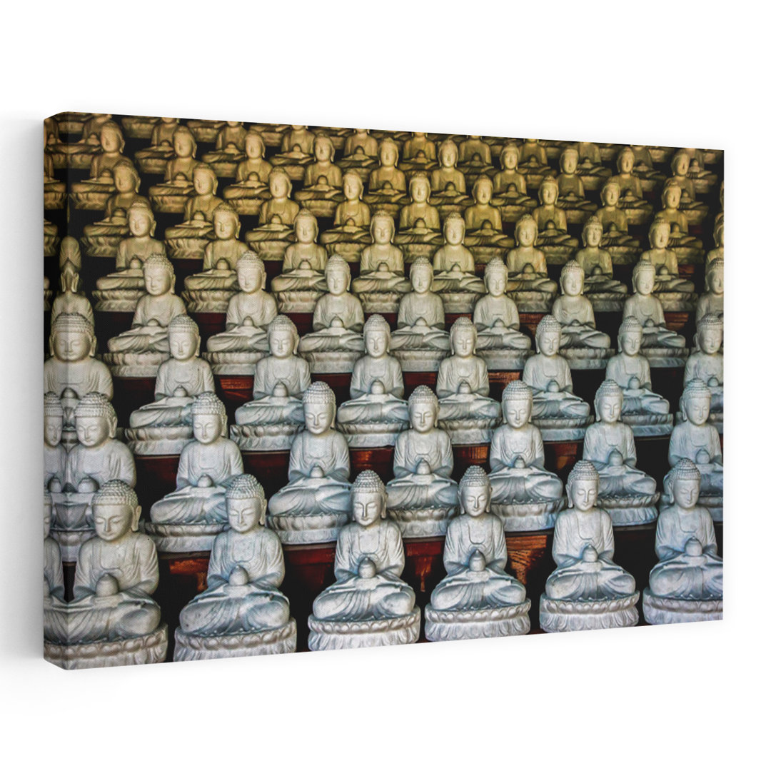 Serene Buddha Statues Peaceful Serene Tranquil Architecture Wall Art Print