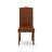 5 Piece Kitchen Table Set for 4 Includes a Round Dining Table with Pedestal and 4 Brown Faux Faux Leather Parson Dining Chairs, Mahogany