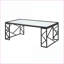 Ensemble de tables basses 3 pièces Modern avec dessus en verre à imprimé marbre blanc Structure en métal noir, tables d'appoint de salon faciles à nettoyer