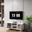 Modern TV Stand with Wave-Design Doors, Open Shelf & Adjustable Shelf - Stylish and Functional
