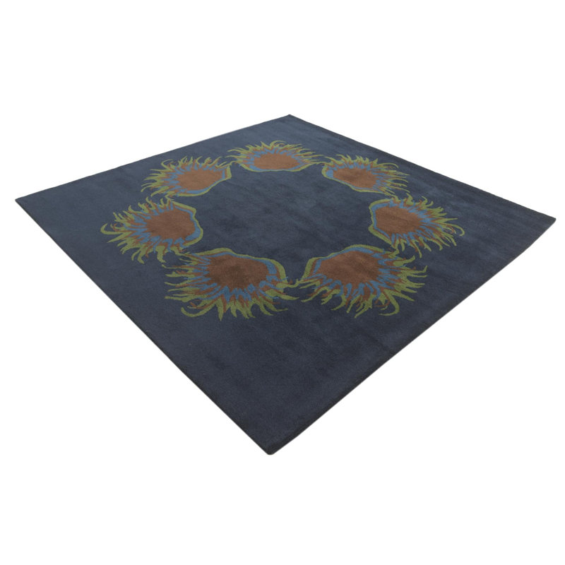 Tapis carré bleu marine Pineland 7 pi 7 po x 7 pi 7 po
