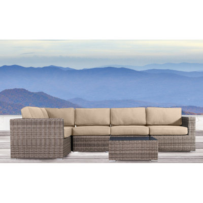 4-Person Wicker Seating Group with Cushions