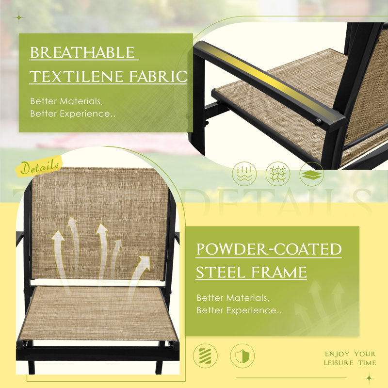Onika 4 Piece Patio Conversation Set, Beige