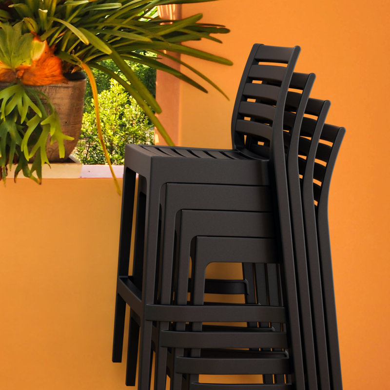 Aybel 30" Patio Bar Stool, Black