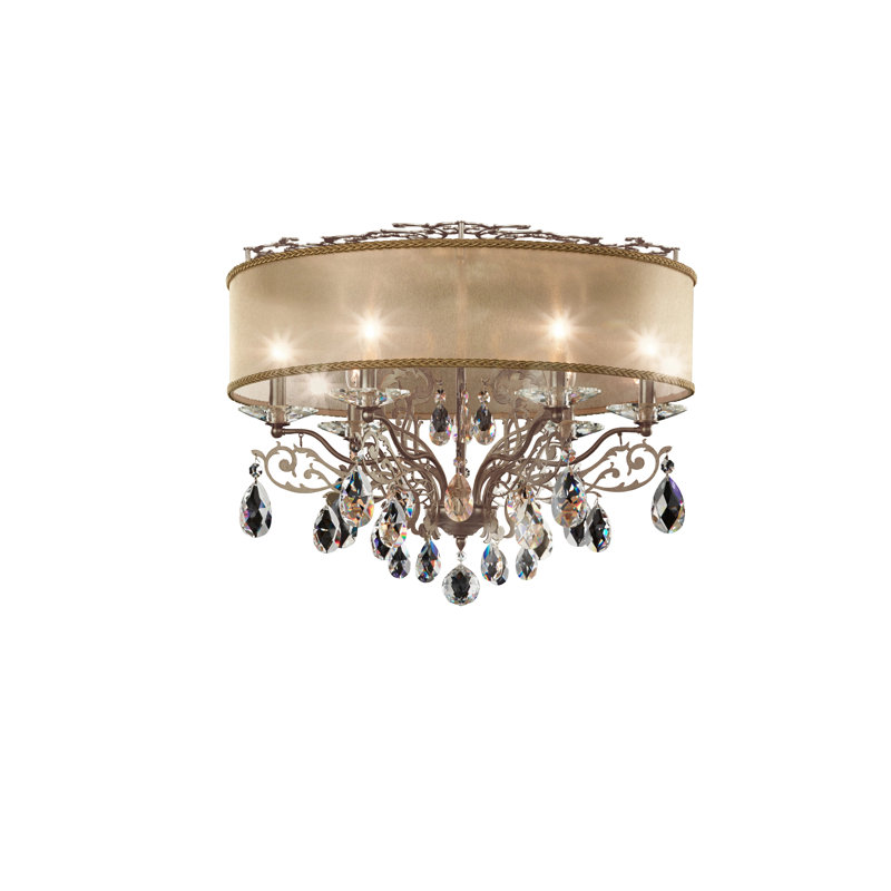 Filigrae Flush Mount, Gold, Etruscan Gold, Heritage Clear Crystal