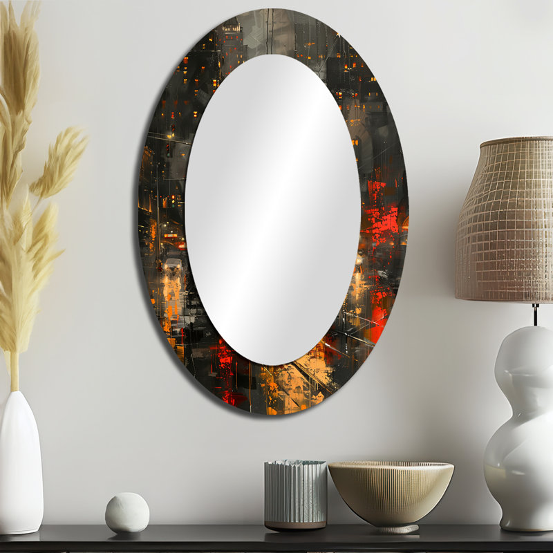 Miroir mural jaune et jaune Urban Haven City, 36 po x 24 po