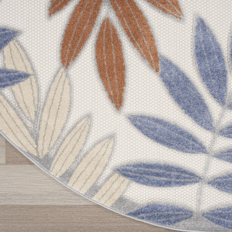 Ressie Floral Indoor/Outdoor Area Rug, Round 7'10"