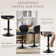 Swivel Upholstered Adjustable Height Bar Counter Stool with Metal Frame