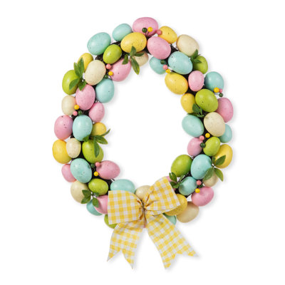 18"D Easter Egg Shaped Eggs Wreath