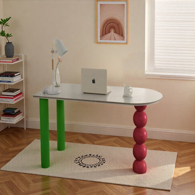 Vivid Multi-colored Design Rock Slab Writing Desk