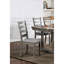 6 pièces de configuration de salle à manger rustique: table rectangulaire grise, banc, 4 chaises, bois massif, siège en tissu 6pc avec flair, banc gris et chaises et bois