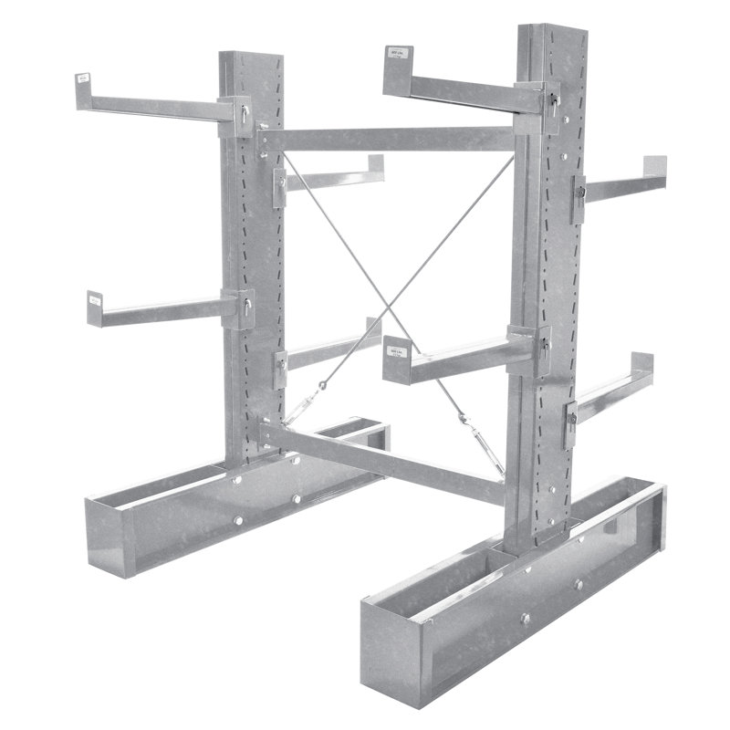 Support de rangement vertical en porte-à-faux H 72 po x l 47 po Chingford, Argent, H 72 po x l 47 po x P 82 po