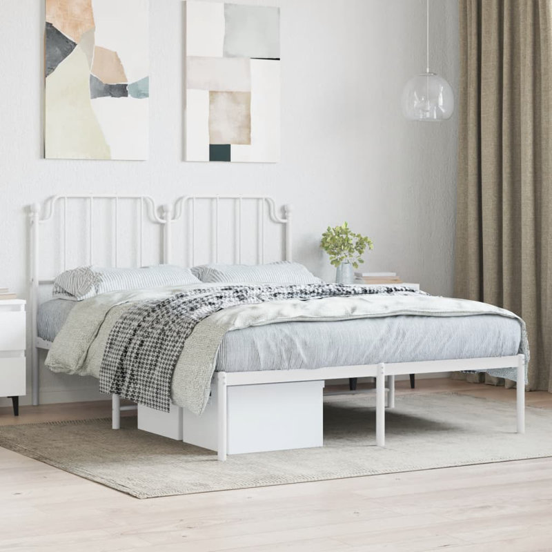 Absar Metal Bed, 140 x 200cm, Black footboard