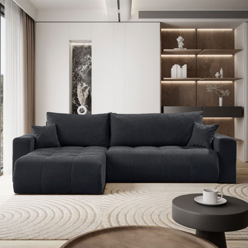 Ranika 3 - Piece Corner Sofa, Black