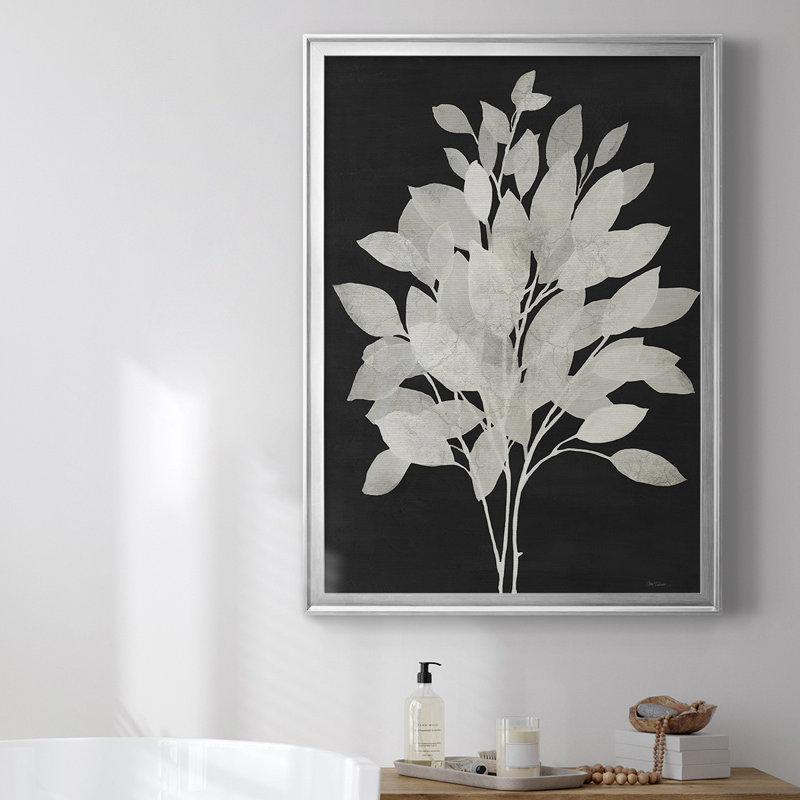 «Misty Branches I», reproduction d'art sur toile, Argent, H 30,5 po x l 22,5 po x P 1 po