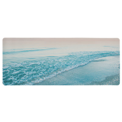 Calm Ocean Beach Waves Printed Desk Mat, design by Mary Lou Johnson