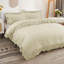 DUVET FRILL Microfiber Solid Colour Duvet Cover with Pillowcases Included-123123634-123123630