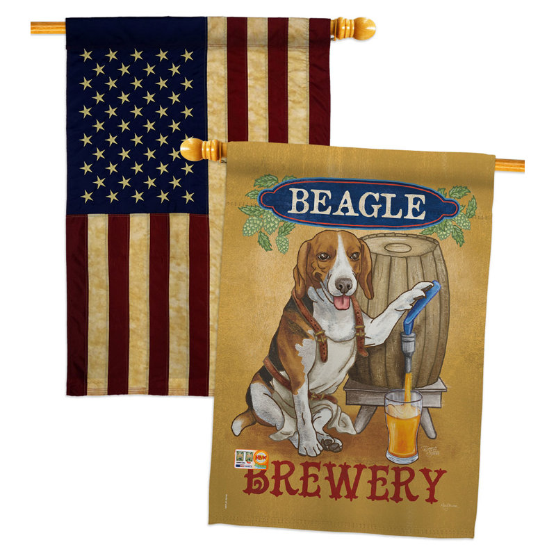 Drapeau de maison en polyester à 2 côtés Beagle Brewery