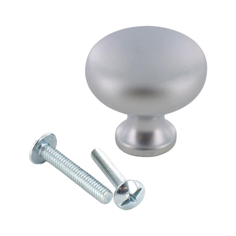 Outwater 25 Pack 1-1/8" Diameter Matte Chrome Cabinet Knobs – Traditional Solid Zinc Construction