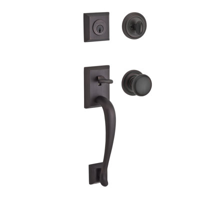Napa Handleset with Single Cylinder Deadbolt and Round Door Knob and Traditional Round Rosette