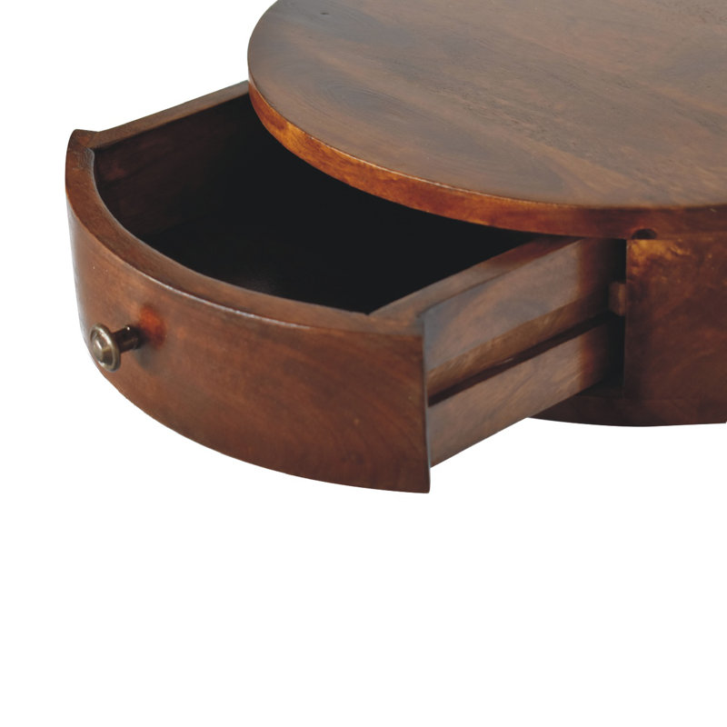 Table de chevet en bois massif Taquetta, Châtaigne