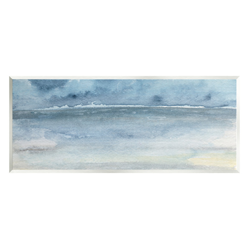 «Abstract Sea Waves Tide» par Regina Moore - Peinture, H 7 po x l 17 po x P 0,5 po, Bois