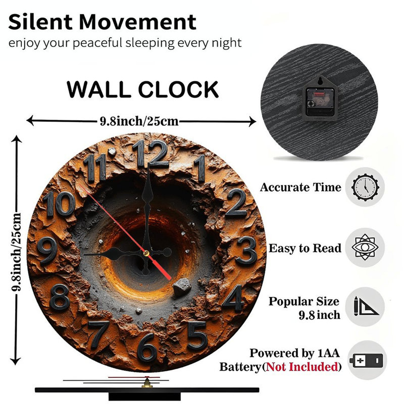 Horloge murale rustique orange