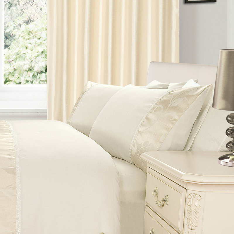 Anicka Silk Floral Duvet Cover Set, Double Duvet Cover Set, Burgundy