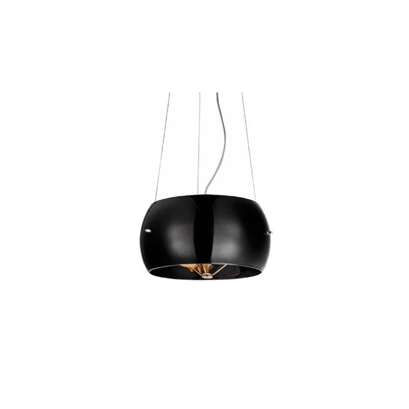 Cosmo 3 - Light Chrome Drum Pendant, 20cm H x 52 cm W x 52cm D, Black