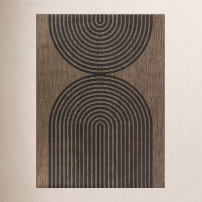 Sophia Black Brown Geometric Rug