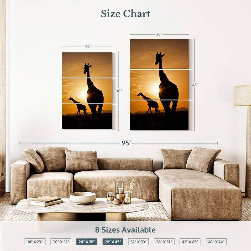 Brampt Giraffe Silhouettes, 38" H x 24" W