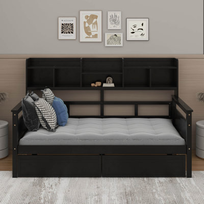 Daybed With Bedside Shelves And Drawers