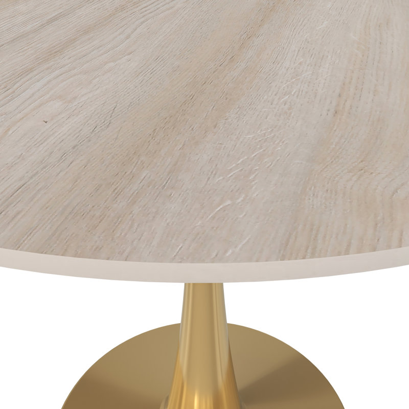 Table de salle à manger Dustin, Bois naturel, Gold, 31" Wide Sintered Stone