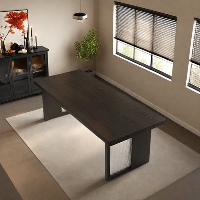 Grande table de bout en bois de frêne noir moderne