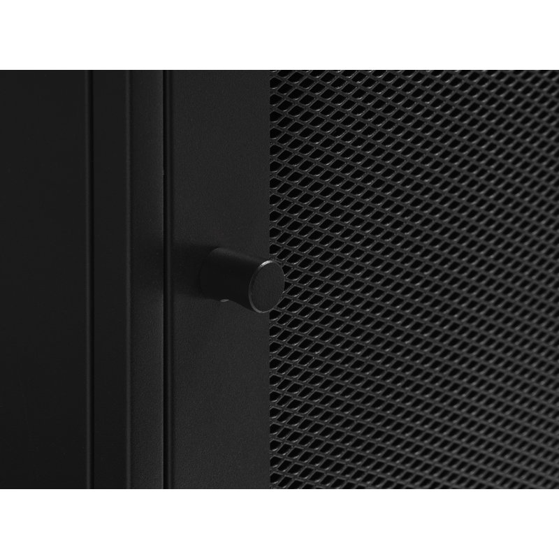 Black Steel 3-Door Adjustable Shelving Storage Cabinet