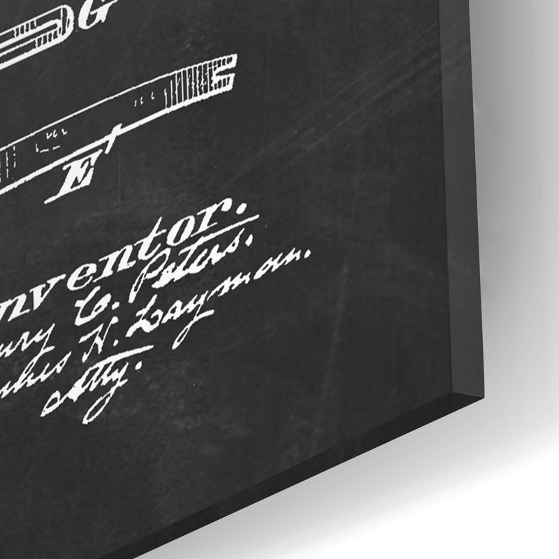 «Bow Blueprint Vernis tableau noir», art mural en verre acrylique, H 16 po x l 12 po x P 0,13 po