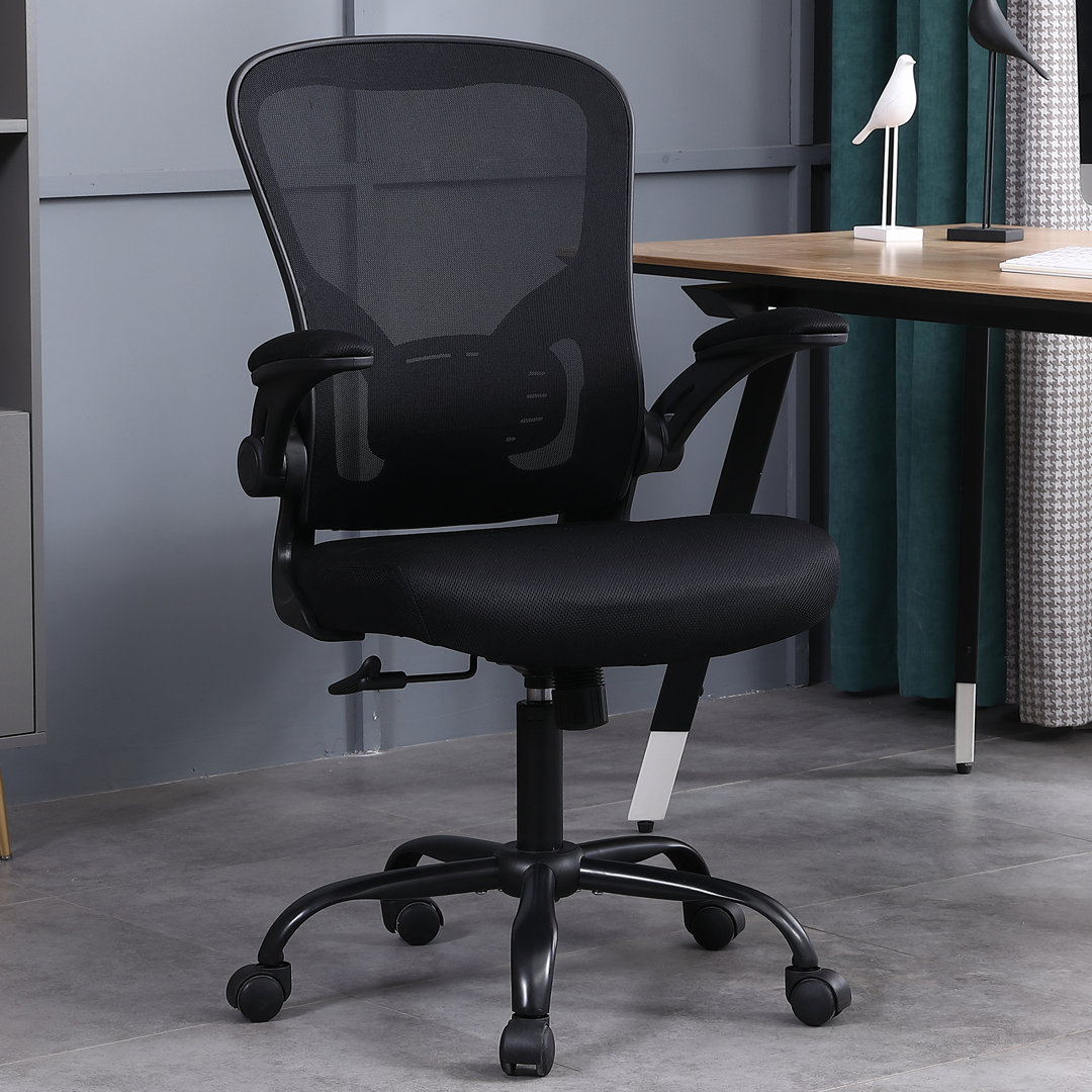 Mid-Back Mesh Swivel Ergonomic Task Office Chair with Flip-Up Arms