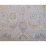 Rose Hand Knotted Wool Block Print Area Rug
