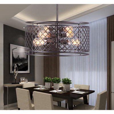 Lustree tambour 6 lumières unique Mcardle