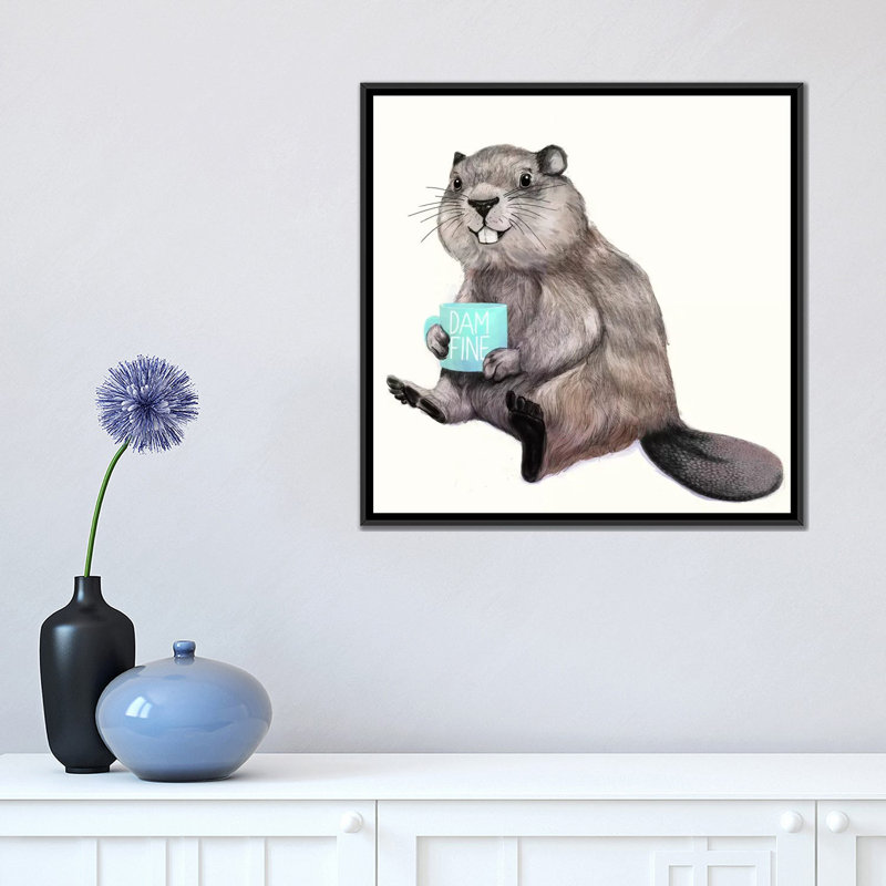 « dam fine coffee », reproduction d’impression sur toile, H 18 po x l 18 po x P 1,5 po, Toile avec cadre noir, Pas de tapis