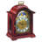 Traditional Analogue Walnut Solid Wood Mechanical Tabletop Clock in Dunkelrot