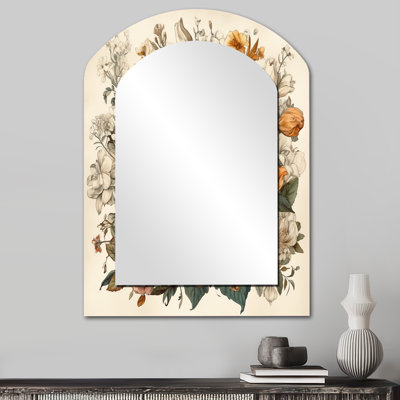 Cream And Orange Flowers Bouquet Interpretation I - Garden Arch Wall Mirror