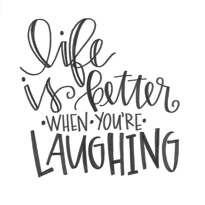 «Life Is Better When Youre Laughing 2», art textuel sur toile tendue, H 12 po x l 12 po