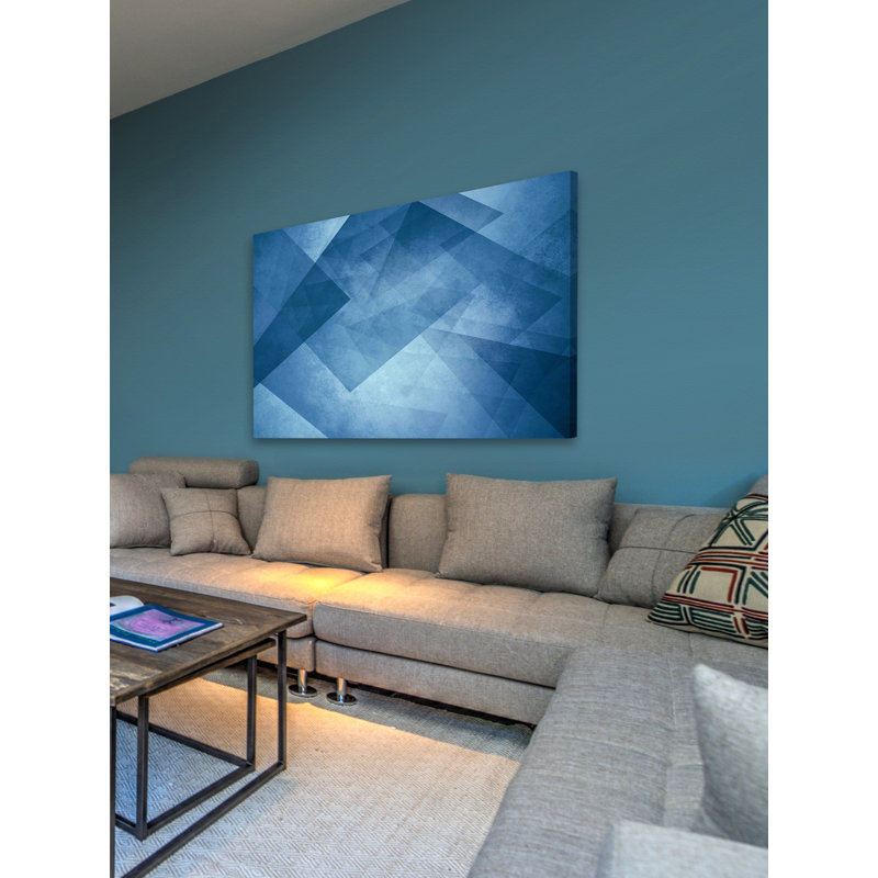 « pataphysical blue », reproduction d’art sur toile tendue, H 12 po x l 18 po x P 1,5 po