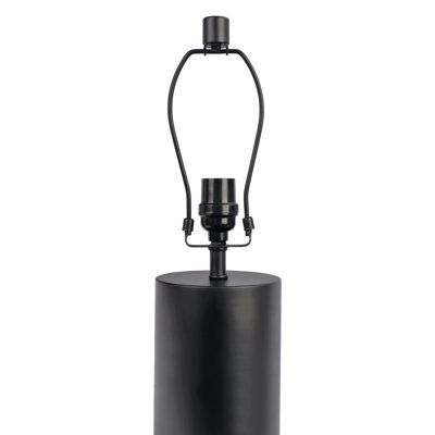 Aura Black Table Lamp With On/Off Switch Black Block Base