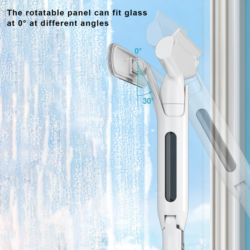 Water Spray Window Cleaning Squeegee with Retractable Handle Window Glass Door Scrubber Cleaner