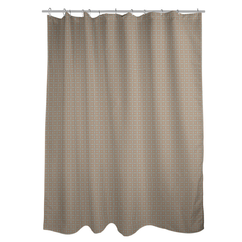 Rideau de douche simple Katelyn Elizabeth, Brun et bleu